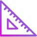 Triangle measuring tool symbolizing tailored pricing and website options colored with the brands purple to pink gradient.